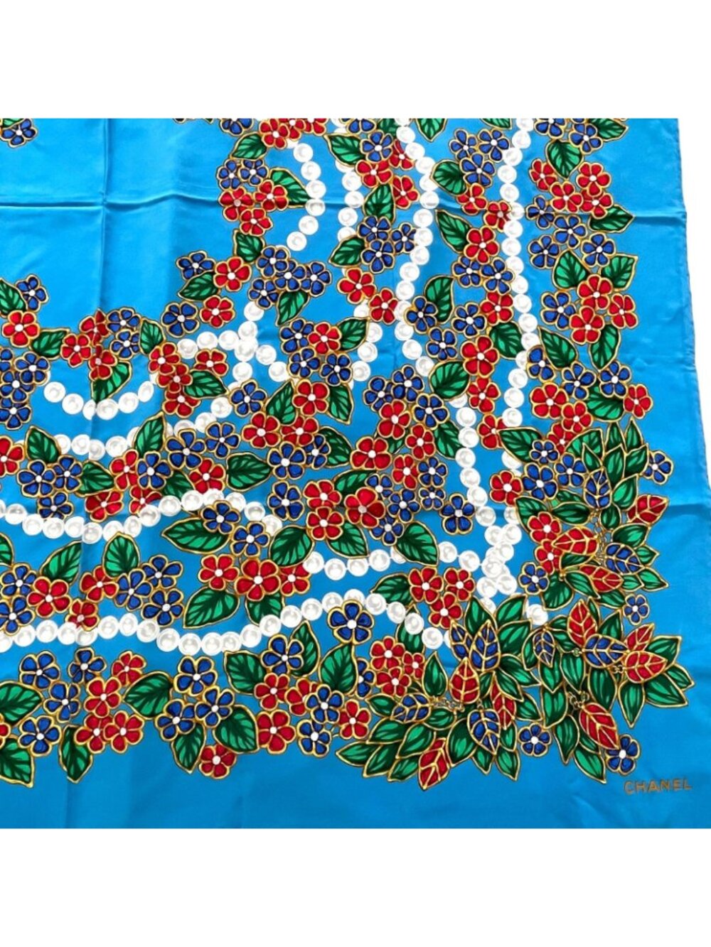 Chanel Large Scarf Silk Pattern Multicolor - Picture 8 of 12